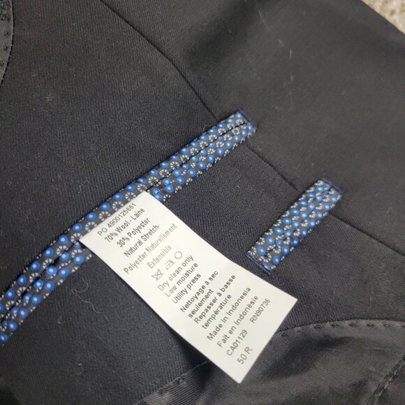 Ralph Lauren Blazer Jacket Mens 50R Black Lined Wool Poly Blend - Picture 3 of 6